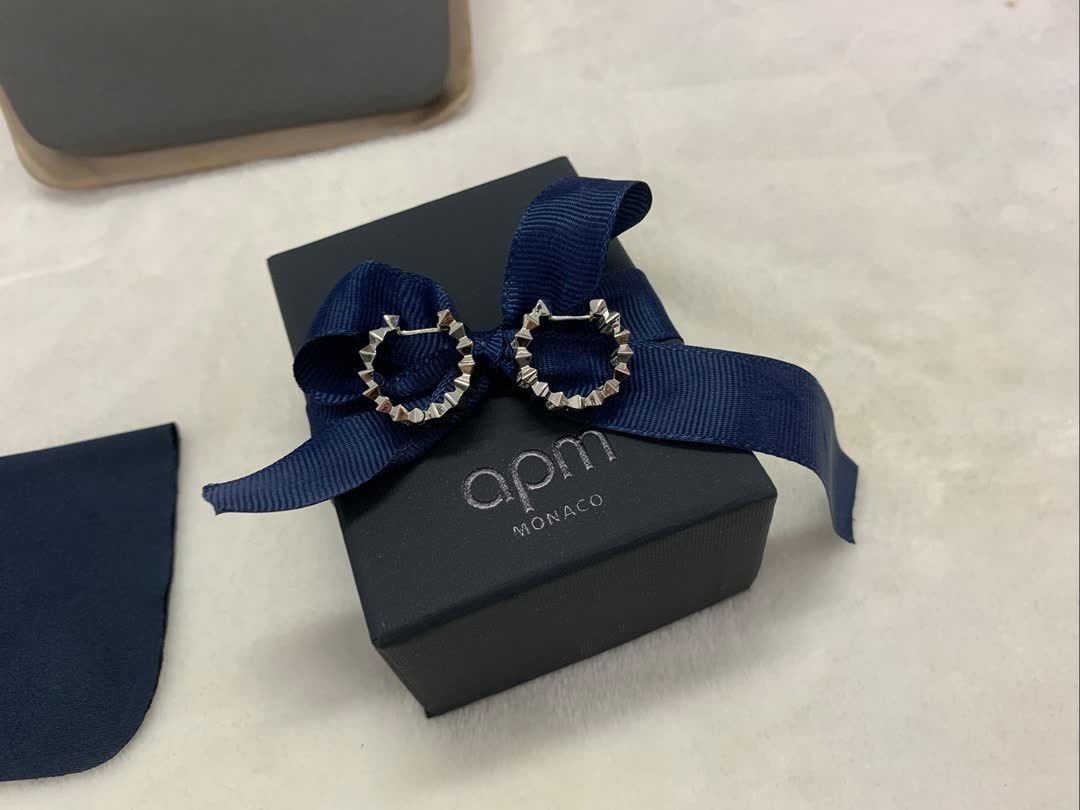 APM Monaco Geometric Diamond Hoop Earrings